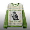 Funny Penguin Overstimulated But Festive Ugly Christmas Sweater2