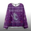 Funny Penguin Overstimulated But Festive Ugly Christmas Sweater4