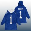 Giants Malik Nabers 1 Signature Unisex Blanket Hoodie