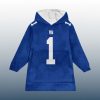Giants Malik Nabers 1 Signature Unisex Blanket Hoodie 2