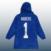 Giants Malik Nabers 1 Signature Unisex Blanket Hoodie 3