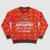 Go Browns Merry Christmas Lights Ugly Sweater 2