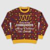 Go Commanders Merry Christmas Lights Ugly Sweater