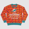 Go Dolphins Merry Christmas Lights Ugly Sweater 2