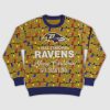 Go Ravens Merry Christmas Lights Ugly Sweater 2