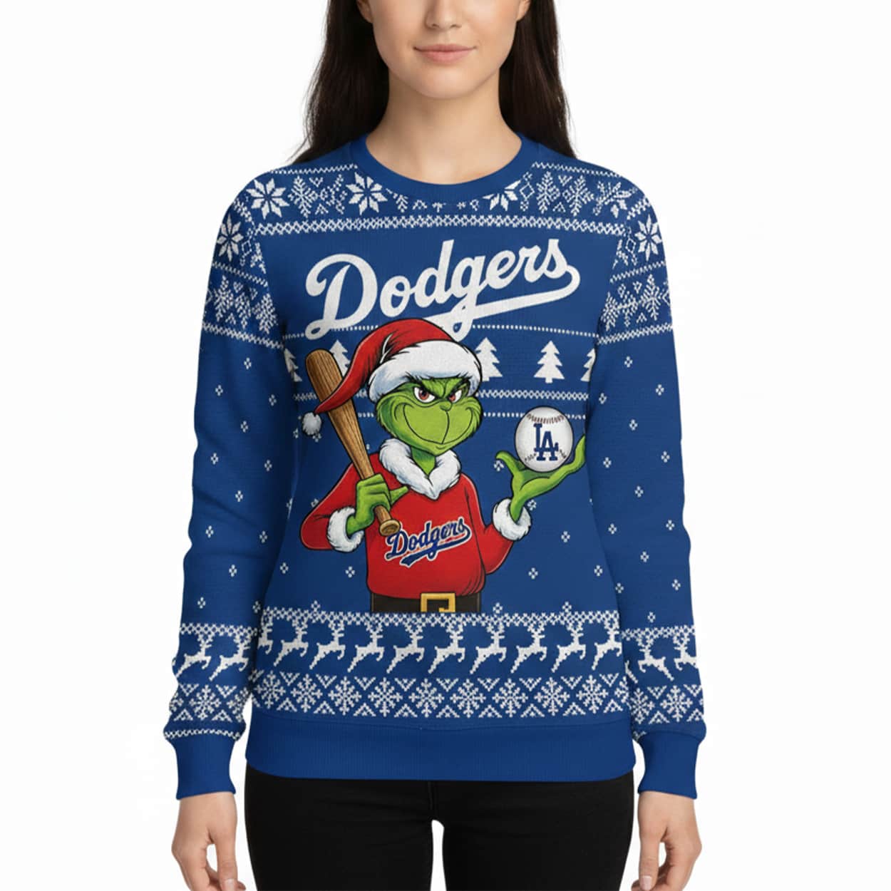 Grnch Dodgers Ugly Christmas Sweater 3 Grnch Dodgers Ugly Christmas Sweater 3