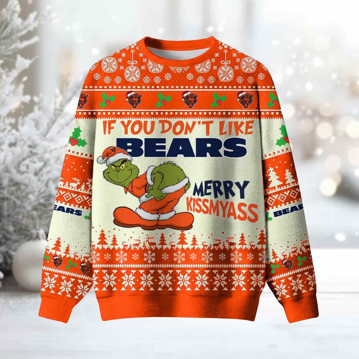 Grnch If You Don't Like Bears Merry Kissyass Ugly Christmas Sweater 2 Grnch If You Don't Like Bears Merry Kissyass Ugly Christmas Sweater 2