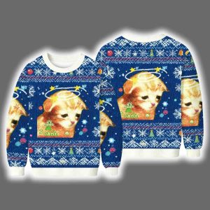 I Can't Sad Cat Ugly Christmas Sweater