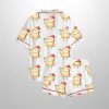 Holiday Toast With Santa Hat Funny Christmas Satin Pajama Set 2