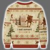 I Eat Cement Cat Meme Ugly Christmas Sweater 3