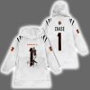 Ja'Marr Chase 1 Cincinnati Football Unisex Blanket Hoodie