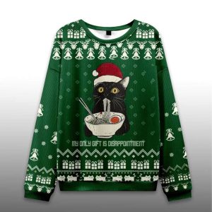 Cat Eating Ramen Its Only Gift Is Disappointment Ugly Christmas Sweater