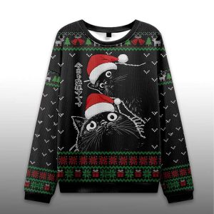Cat Is Watching Today Ugly Christmas Sweater