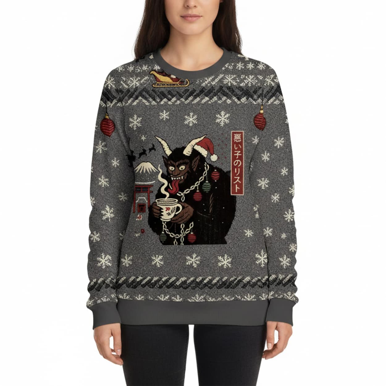 Krampus Christmas Naughty List Funny Ugly Christmas Sweater 3 Krampus Christmas Naughty List Funny Ugly Christmas Sweater 3