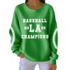 LA Baseball Champions 2025 Print Pit Stiped Sweatshirt 2
