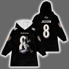 Lamar Jackson 8 Baltimore Football Unisex Blanket Hoodie 2