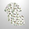 Martini Green Christmas Drink Glass Satin Pajama Set