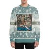 Newport Smoking Cat Ugly Christmas Sweater