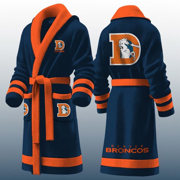 Personalized Broncos Football Bathrobe