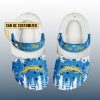 Personalized Chargers Winter Christmas Fleece Crocs