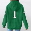 Philadelphia Jalen Jurts 1 Football Waffle Hoodie 3