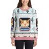 Pink Drowsy Cat Meme Diphenhydramine Ugly Christmas Sweater 3