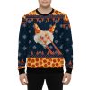 Pizza Cat With Laser Eyes Ugly Christmas Sweater