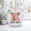 Quiet Piggy Ceramic Christmas Ornament 2