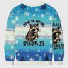 Raccoon Hang On Let Me Overthink This Ugly Christmas Sweater 3