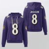 Ravens Lamar Jackson 8 Waffle Hoodie