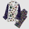 Ravens Merry Christmas Plaid Button Pajama Set