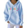 Retro Kindness Is Free Print Pit Striped Hoodie