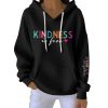 Retro Kindness Is Free Print Pit Striped Hoodie 3