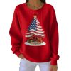 Retro Patriotic Christmas US 250 Years 1776–2026 Print Pit Striped Sweatshirt