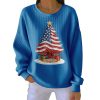 Retro Patriotic Christmas US 250 Years 1776 2026 Print Pit Striped Sweatshirt 5