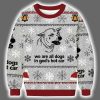 Sad Dog Funny We Are All Dogs In Gods Hot Car Ugly Christmas Sweater 2