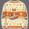 Sad Meow Smoking Cat Ugly Christmas Sweater 3