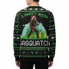 Santa Hat Bigfoot I Party With Sasquatch Ugly Christmas Sweater 2