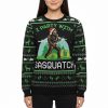 Santa Hat Bigfoot I Party With Sasquatch Ugly Christmas Sweater 3