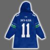 Seattle Football SN 11 Signature Unisex Blanket Hoodie 3