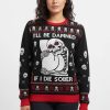 Skull Ill Be Damned If I Die Sober Ugly Christmas Sweater 3