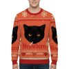 Smoking Black Cat Meowboro Ugly Christmas Sweater