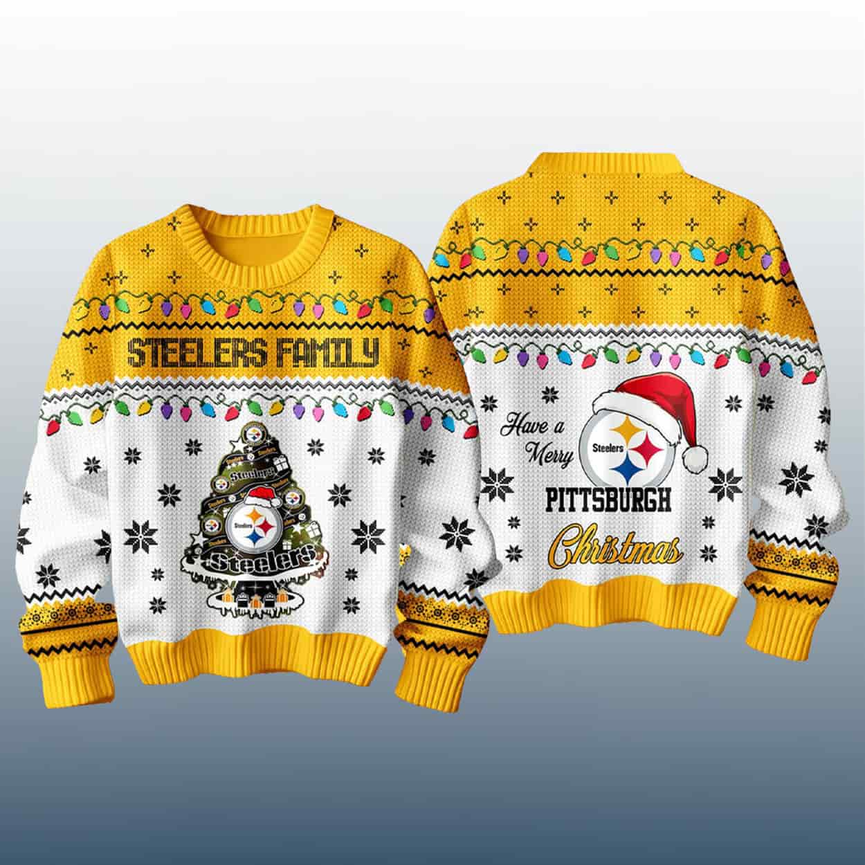 Steelers Family Have A Merry Christmas 2025 Ugly Sweater Steelers Family Have A Merry Christmas 2025 Ugly Sweater