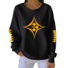 Steelers Football Print Pir Striped Sweatshirt 2