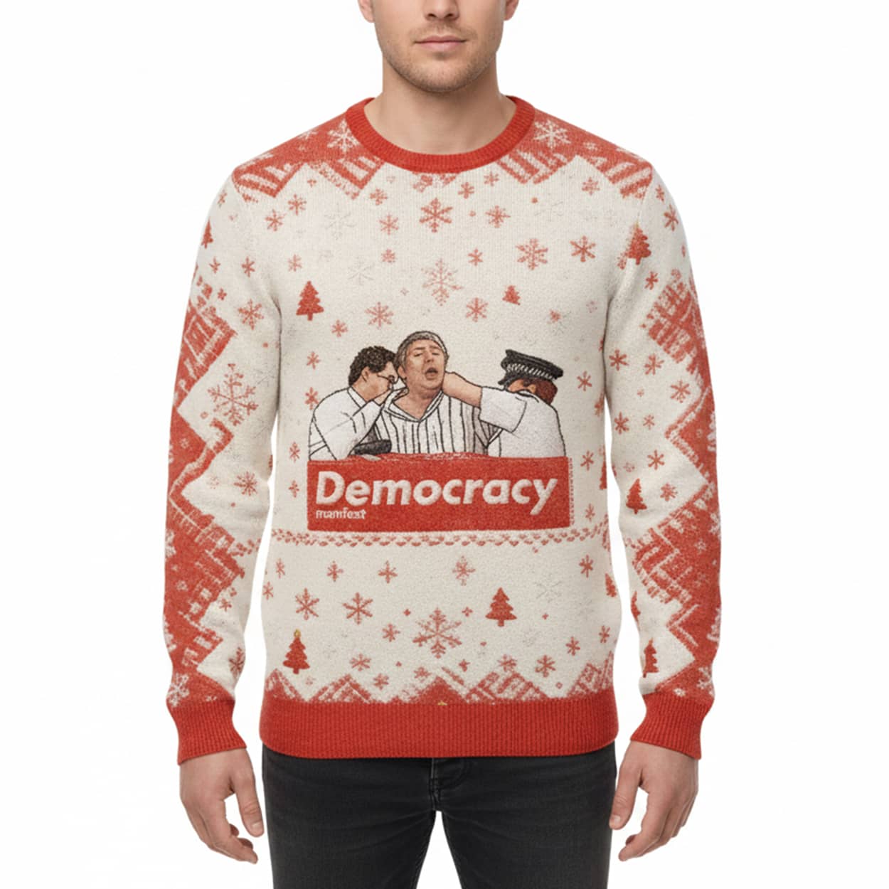 This Is Democracy Manifest Ugly Christmas Sweater This Is Democracy Manifest Ugly Christmas Sweater
