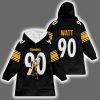 Trent Jordan Watt 90 Pittsburgh Football Unisex Blanket Hoodie 3