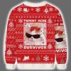 Tummy Ache Survivor Funny Cat Meme Ugly Christmas Sweater 3