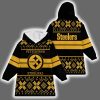 Ugly Pittsburgh Football Unisex Blanket Hoodie