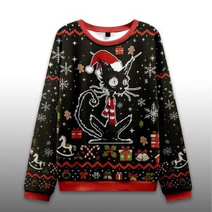 Messy Cat Ugly Christmas Sweater