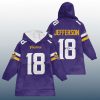 Vikings Justin Jefferson 18 Signature Unisex Blanket Hoodie